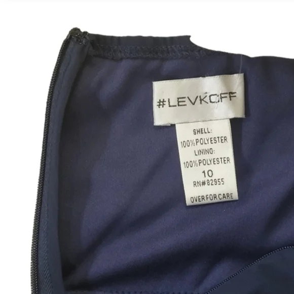 🆑️CLEARANCE Bill Levkoff Formal Maxi Dress Navy Blue Cross-Strap Size 10 Sample - Picture 9 of 12